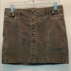 Vintage GAP Brown Corduroy Snap Front Mini Skirt Size 4